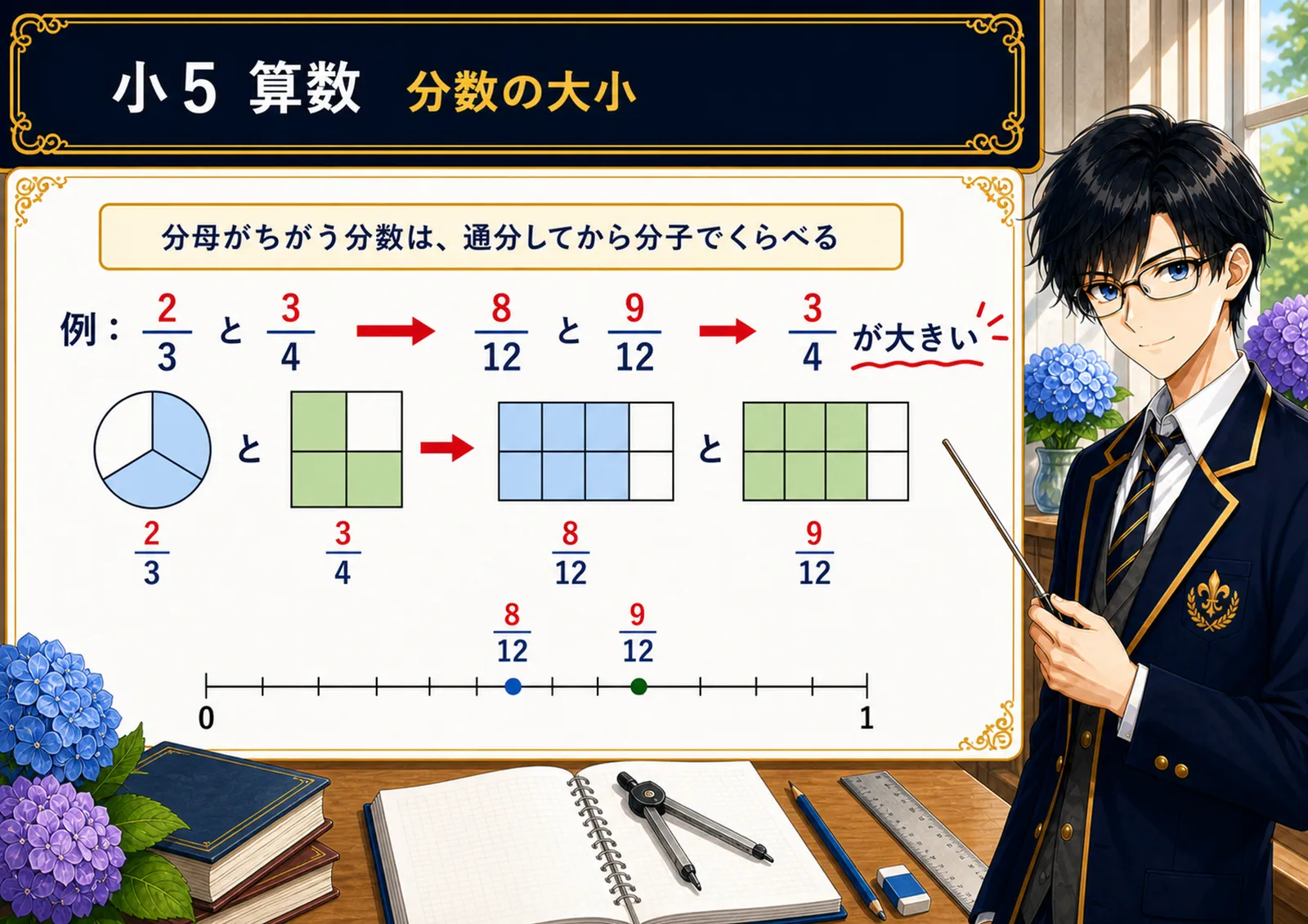 分数の大小の図解