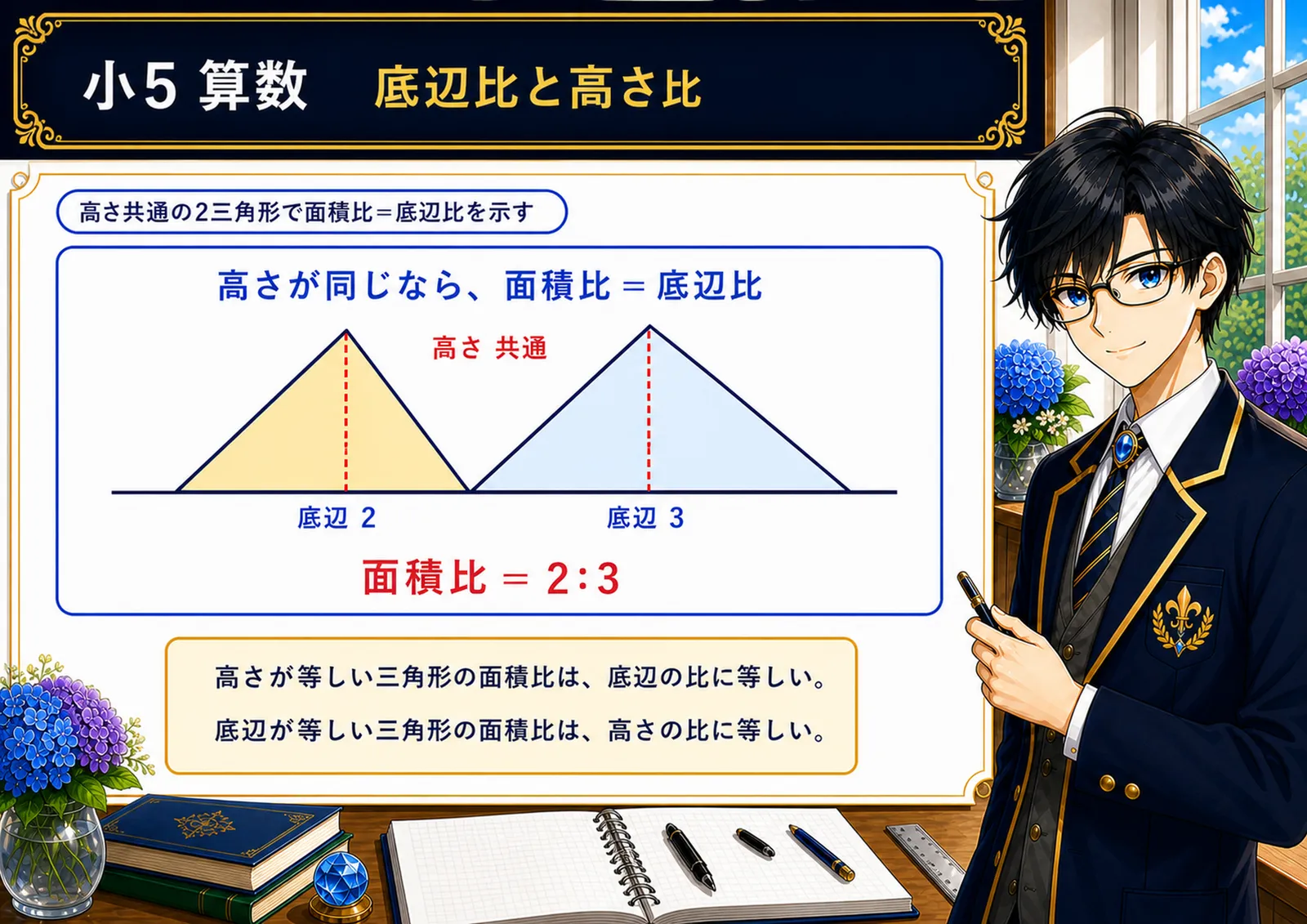 底辺比と高さ比の図解