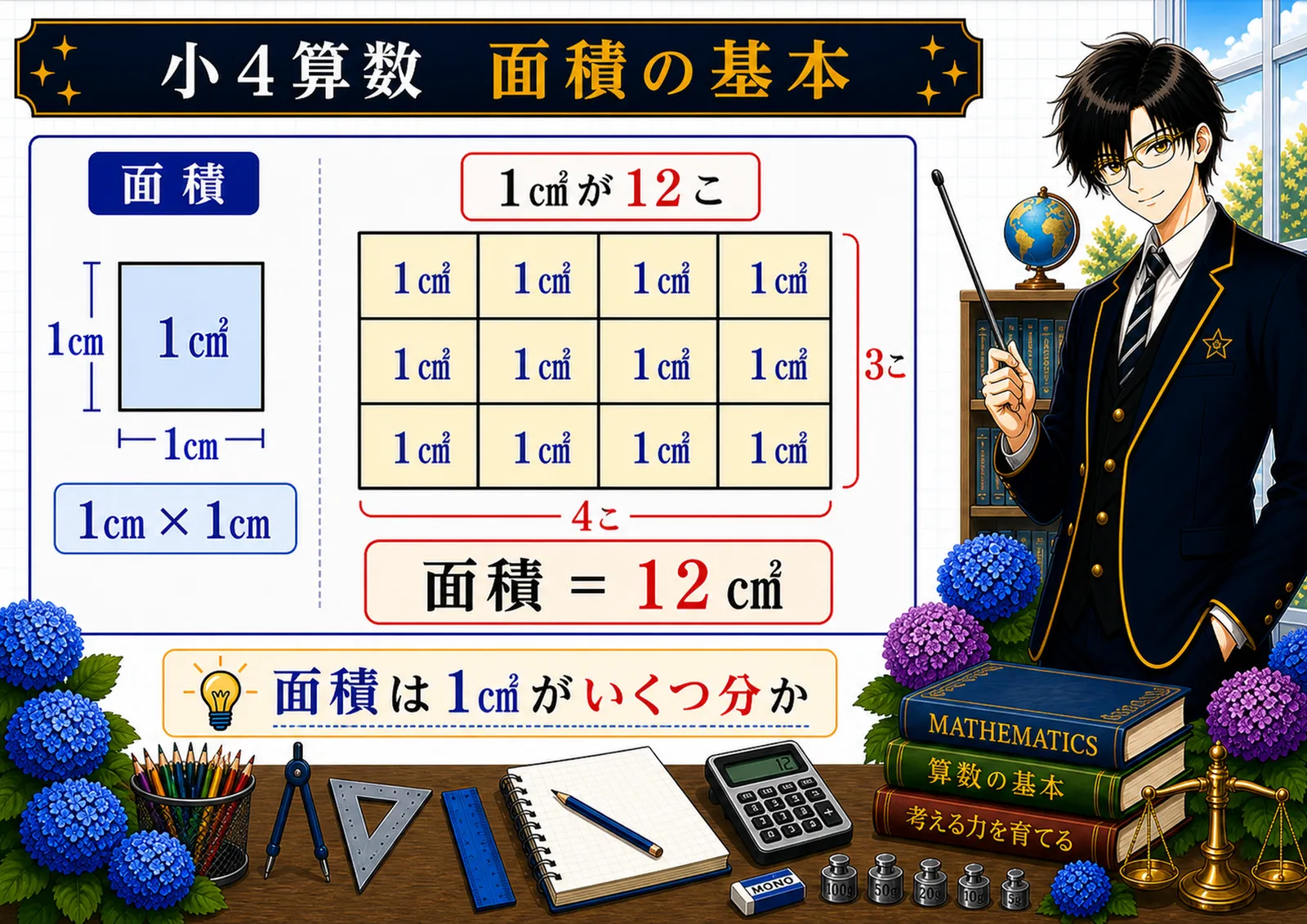 面積の基本 1㎠の図解
