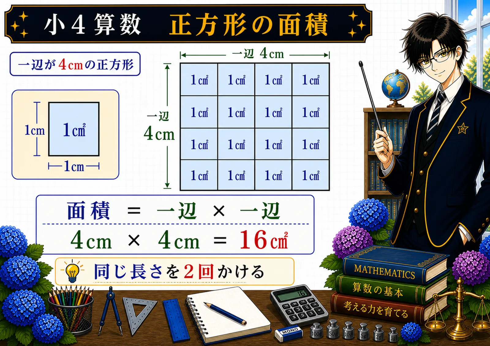 正方形の面積の図解