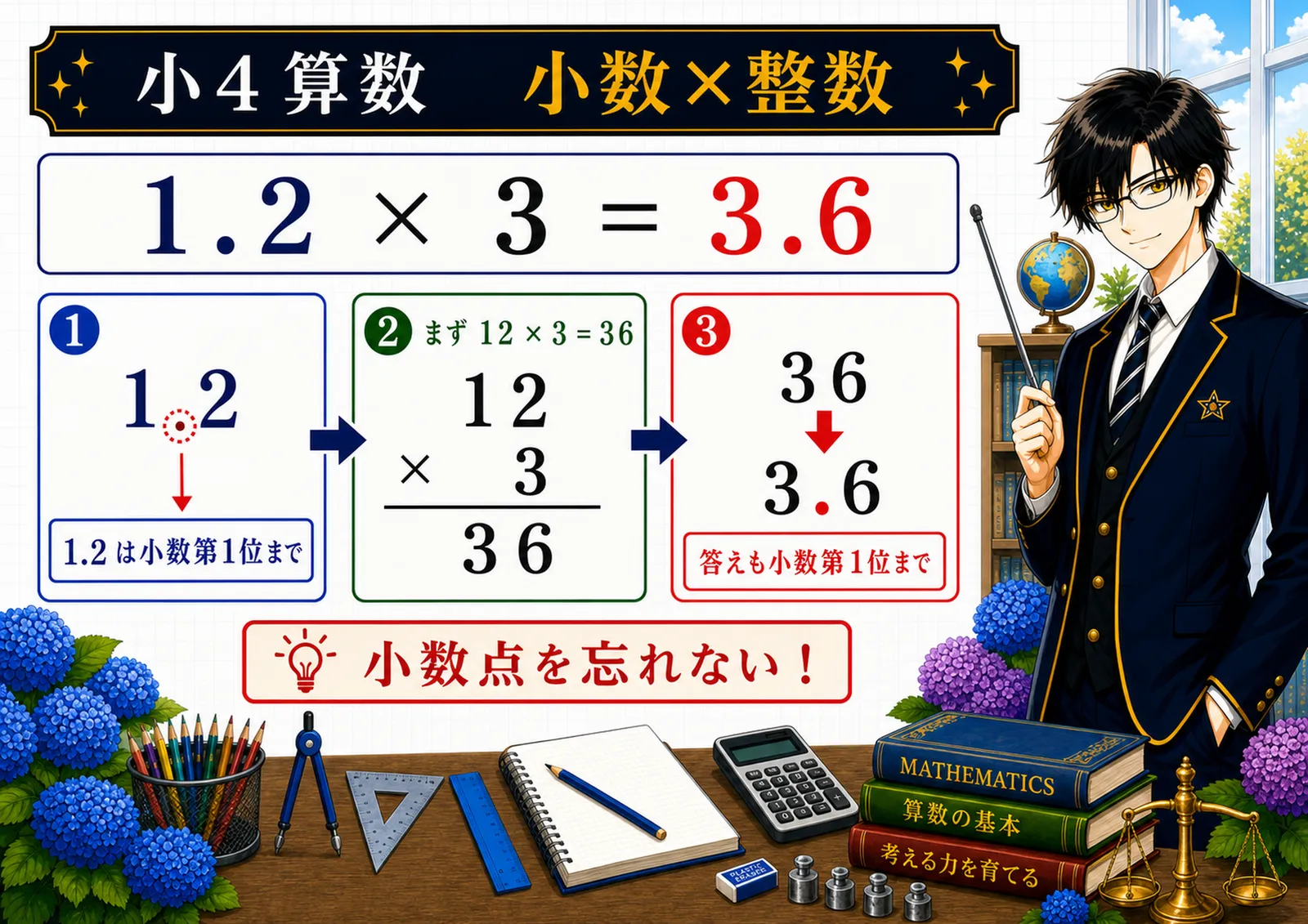 小数×整数の図解