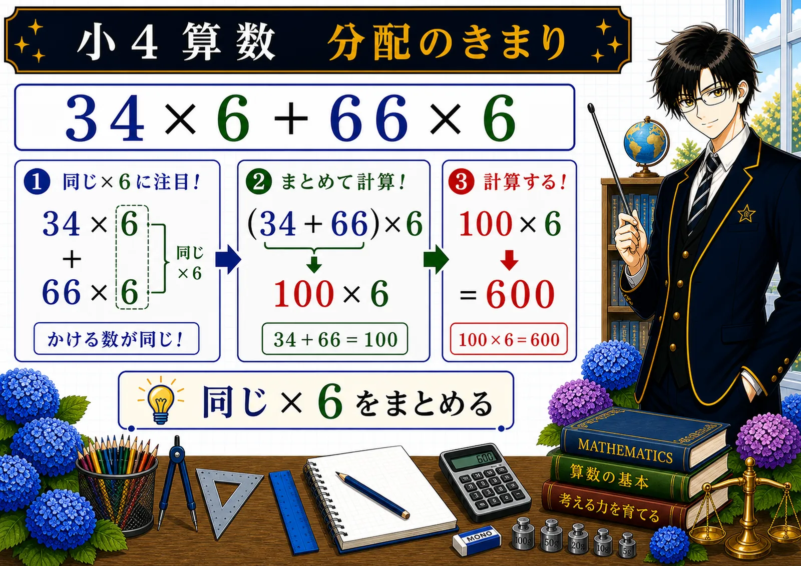 分配のきまりの図解