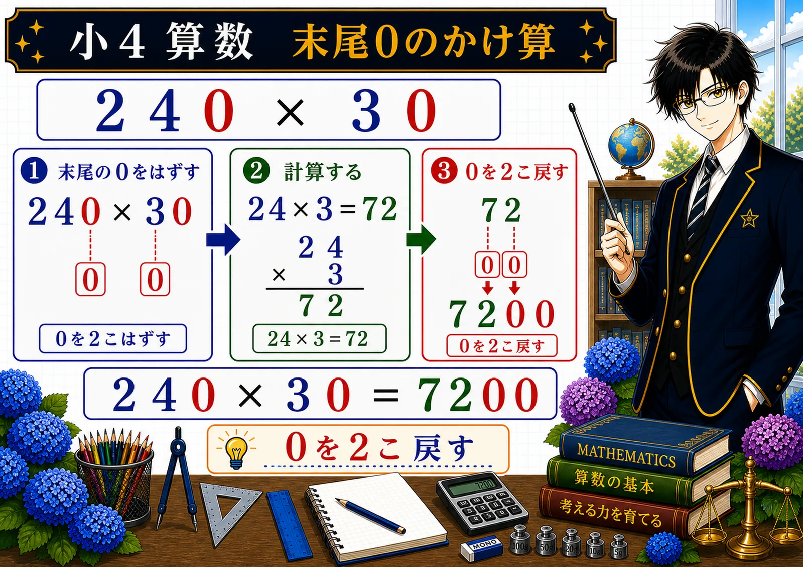 末尾0のかけ算の図解