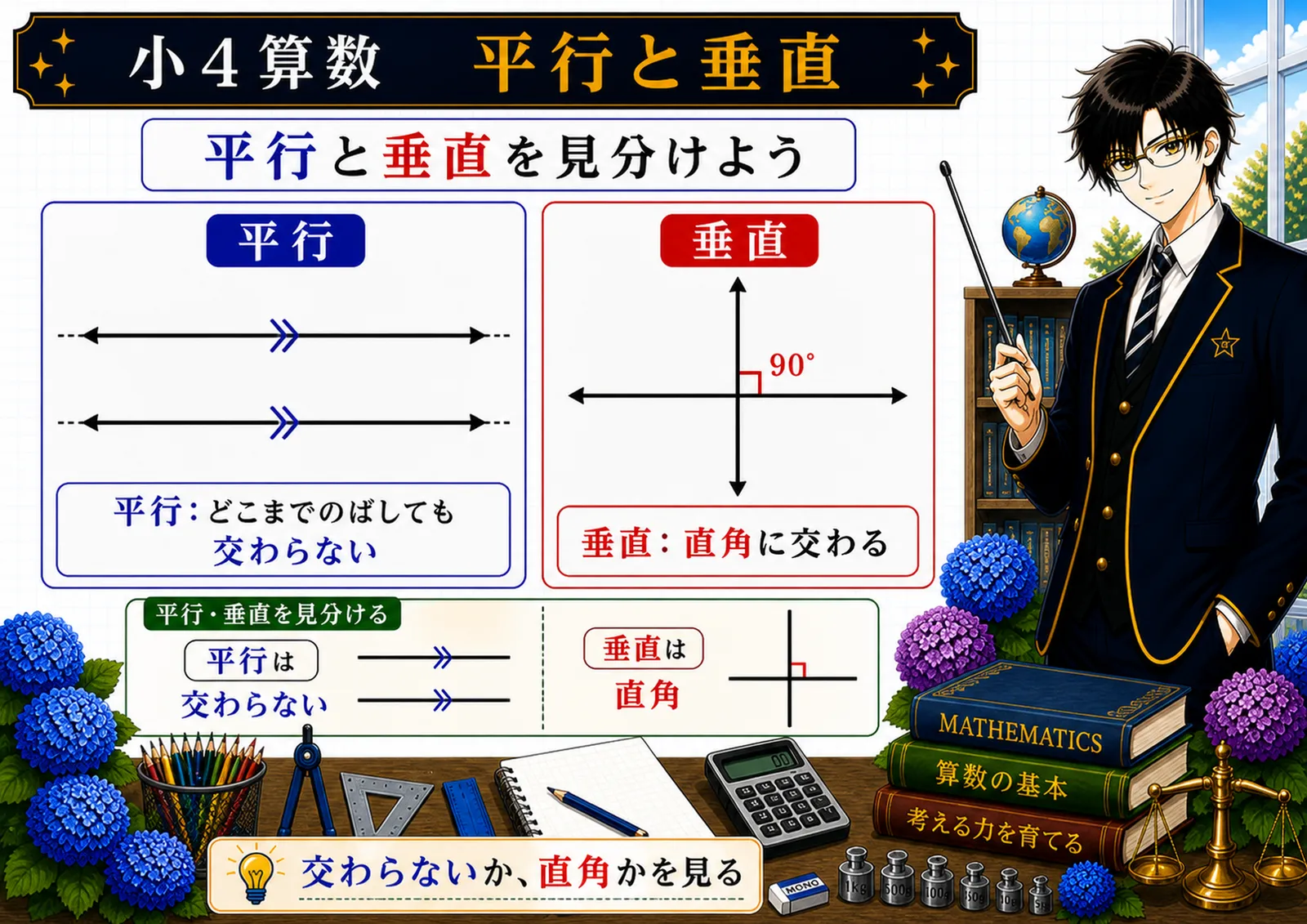 平行と垂直の図解