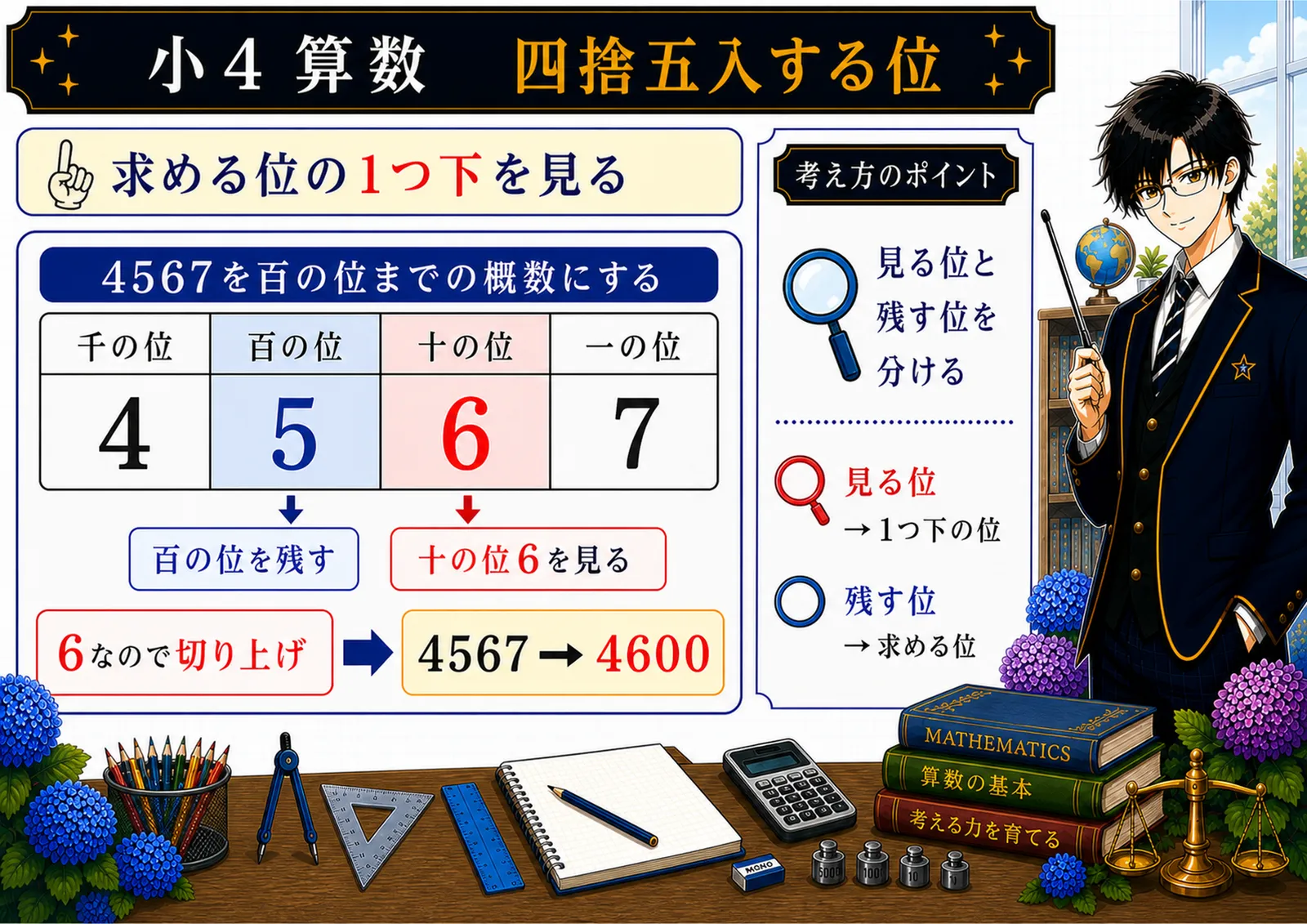 四捨五入する位の図解
