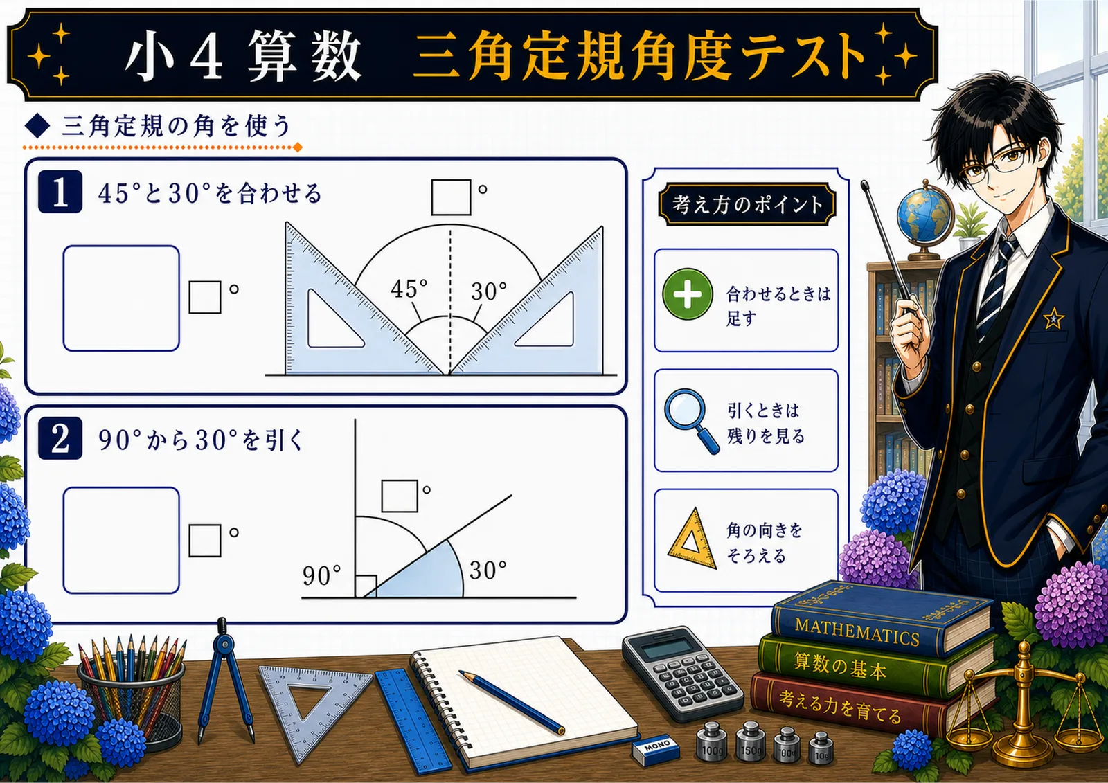 三角定規角度テスト