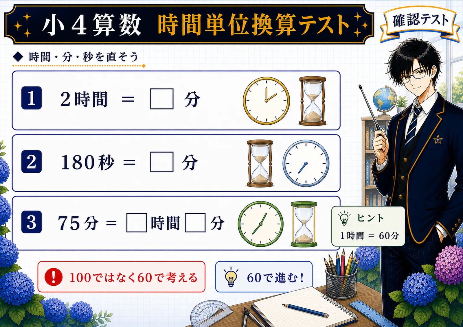 時間単位換算テスト