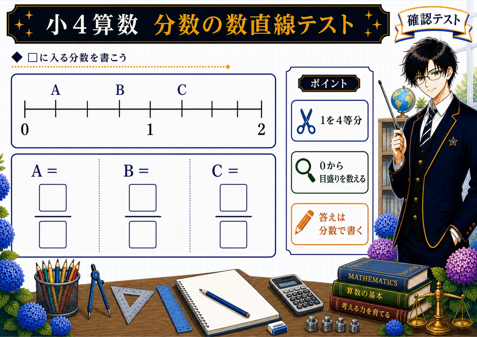 分数の数直線テスト