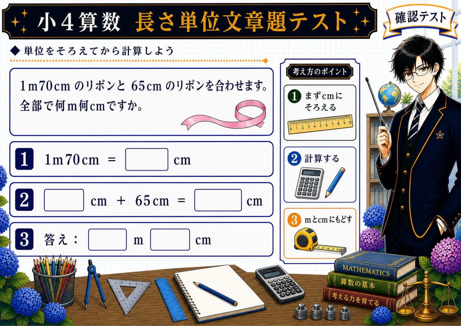 長さ単位文章題テスト