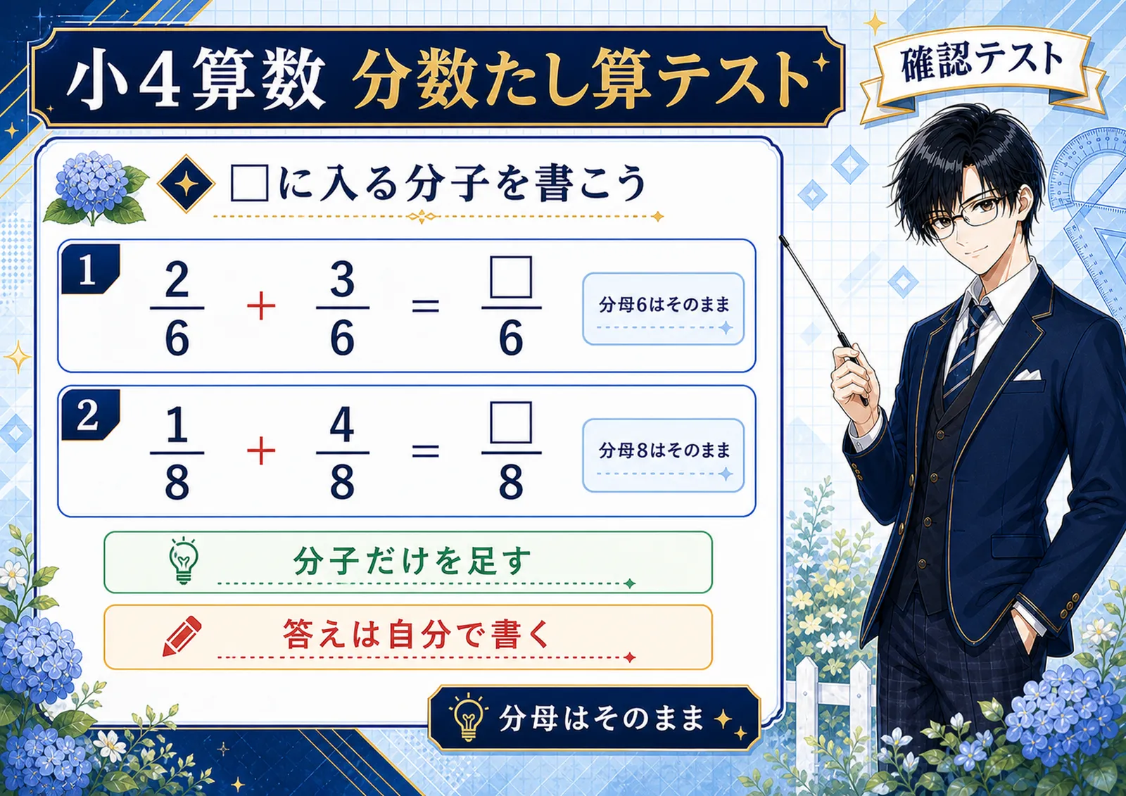 分数たし算テスト