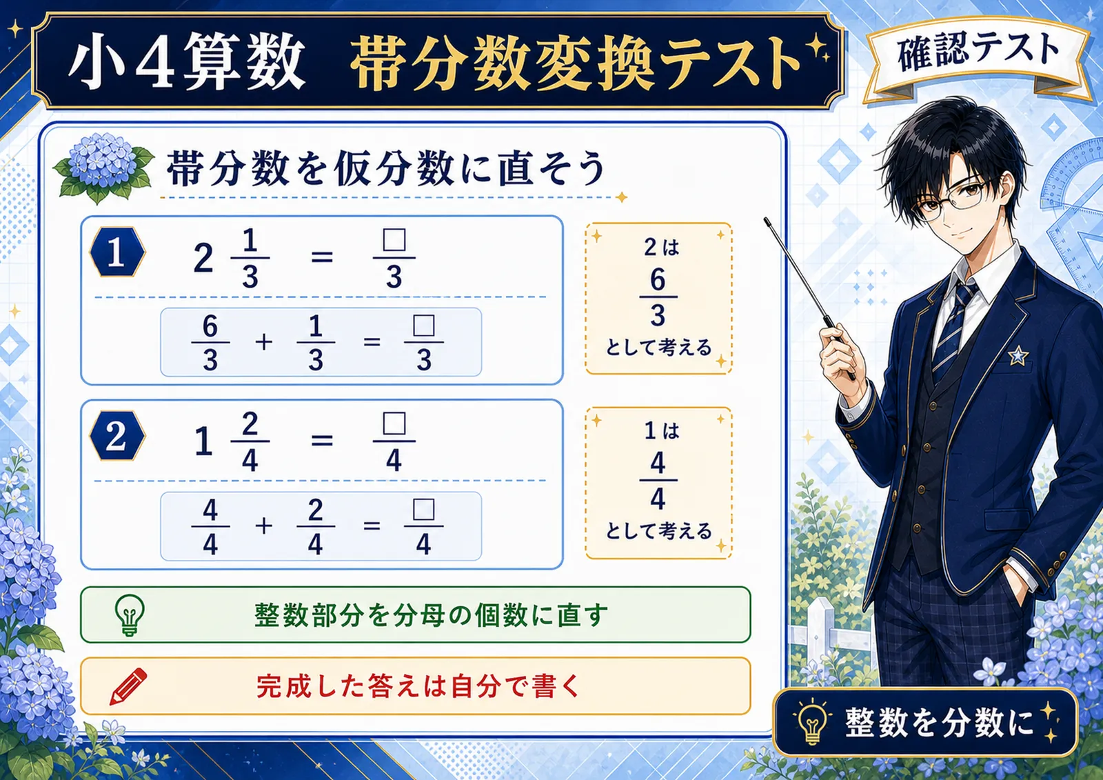 帯分数変換テスト