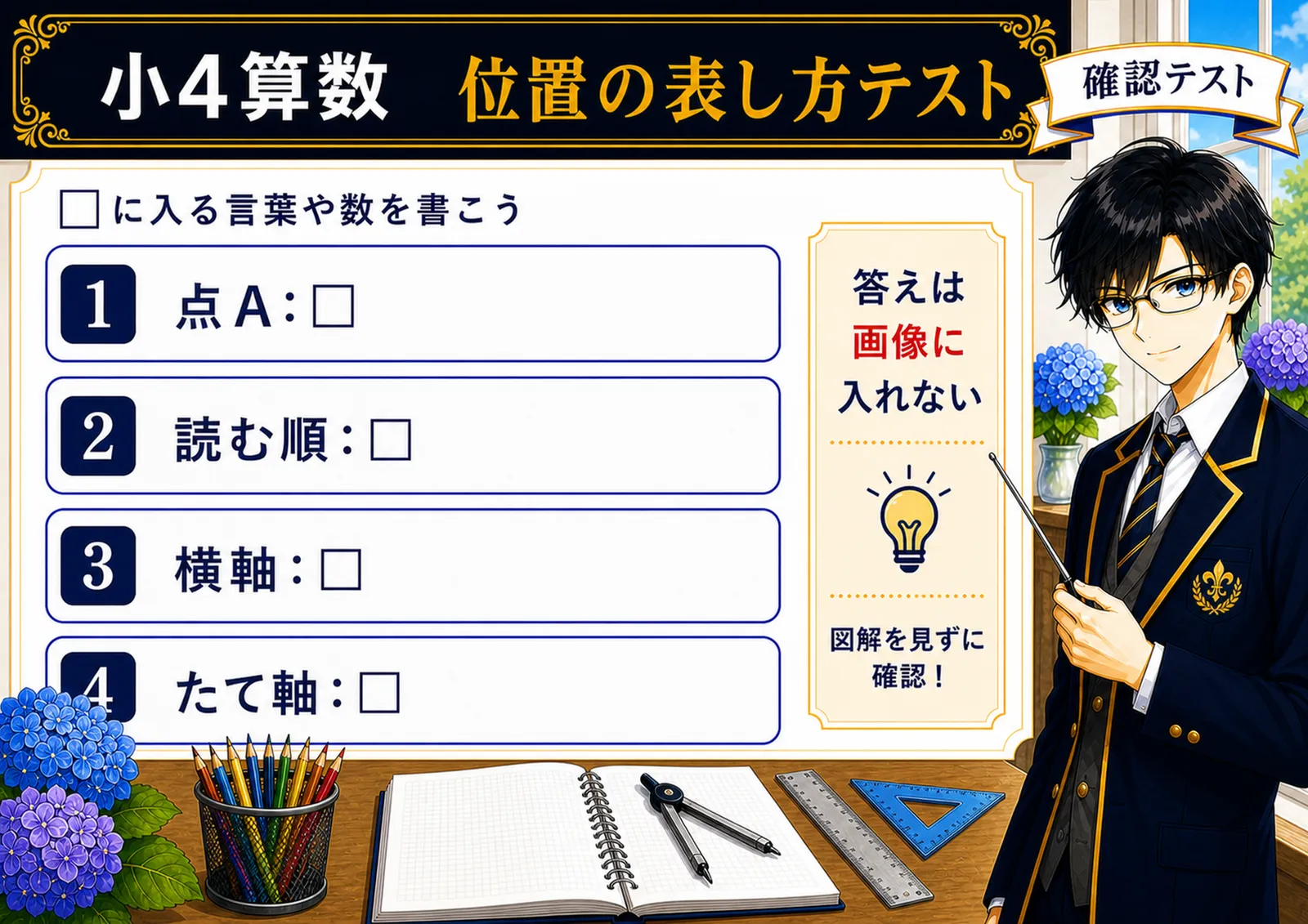 位置の表し方テスト