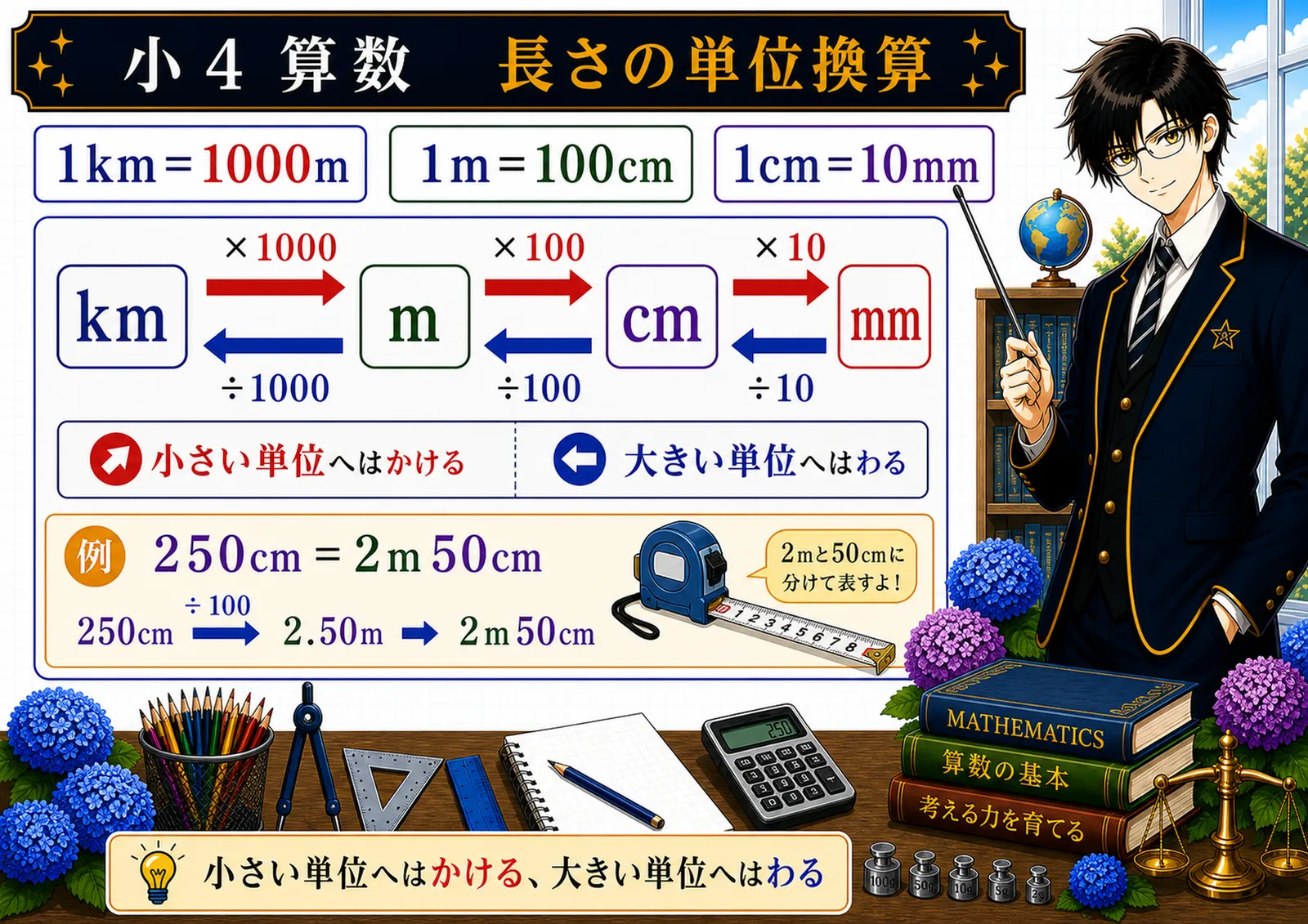 長さの単位換算の図解