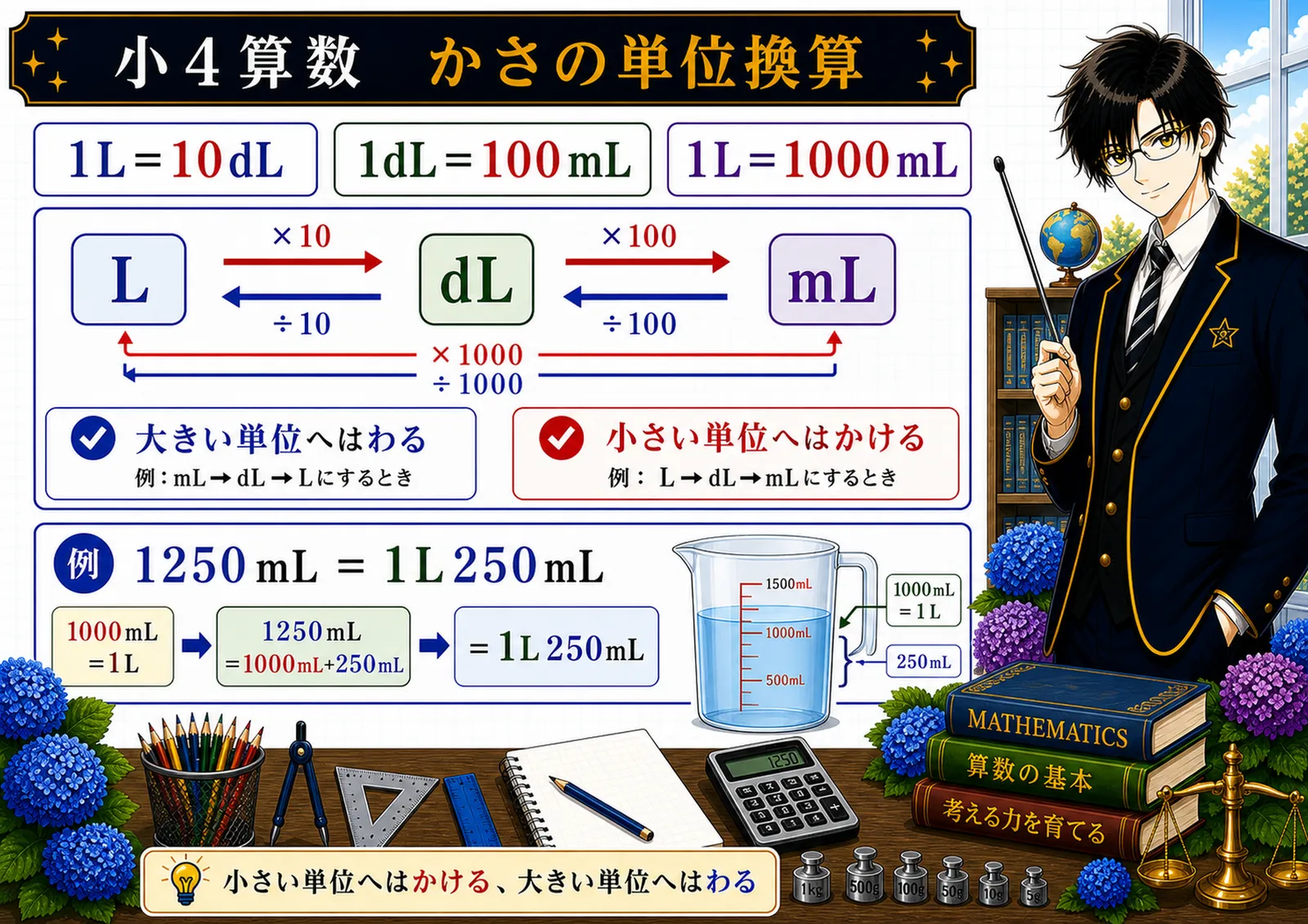 かさの単位換算の図解