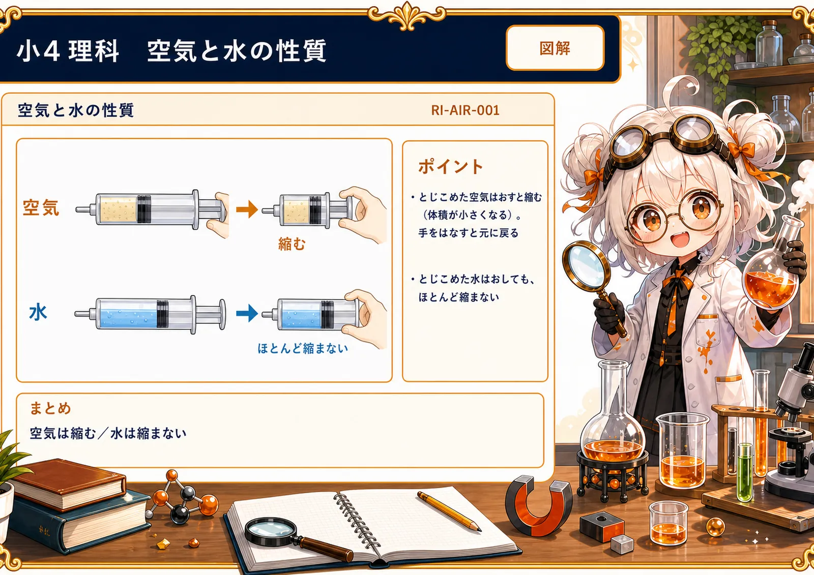 空気と水の性質の図解