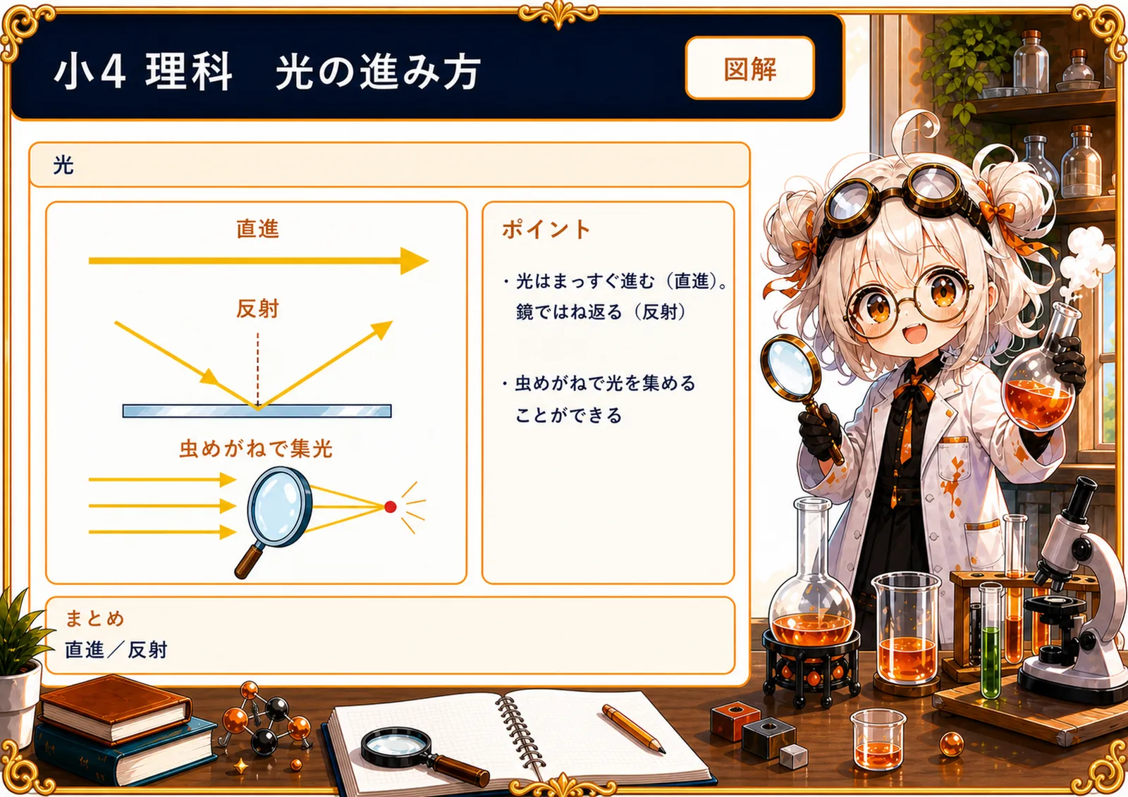 光の進み方の図解