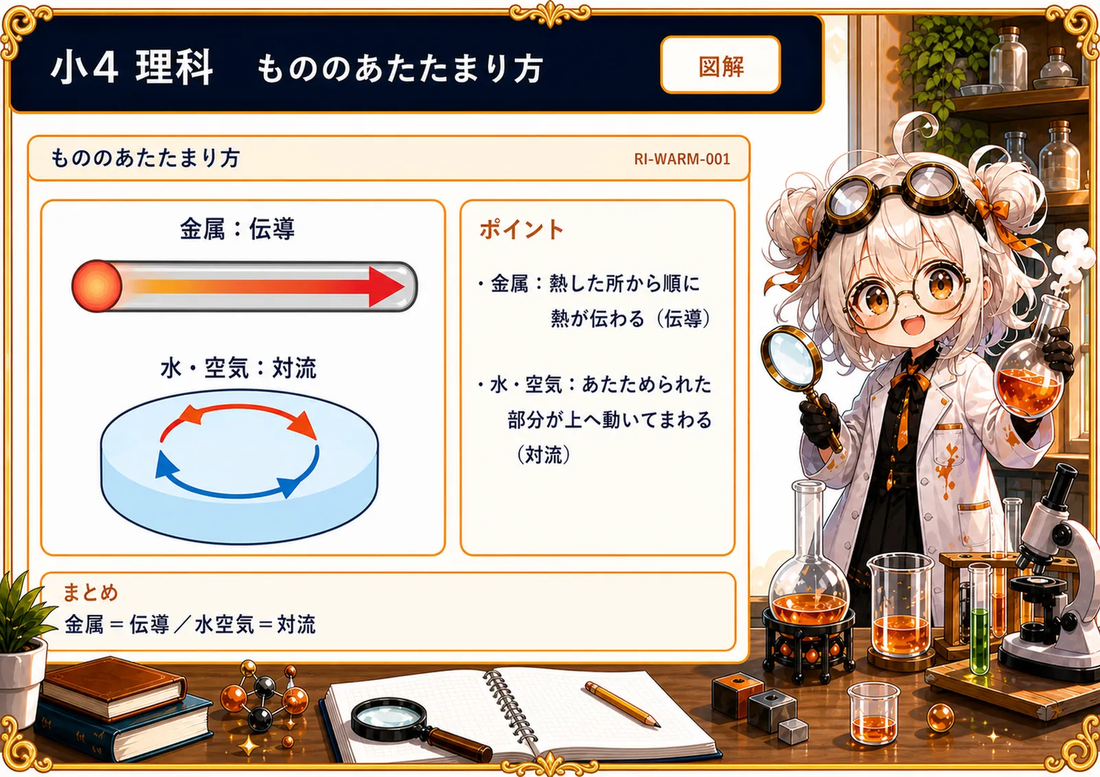 もののあたたまり方の図解