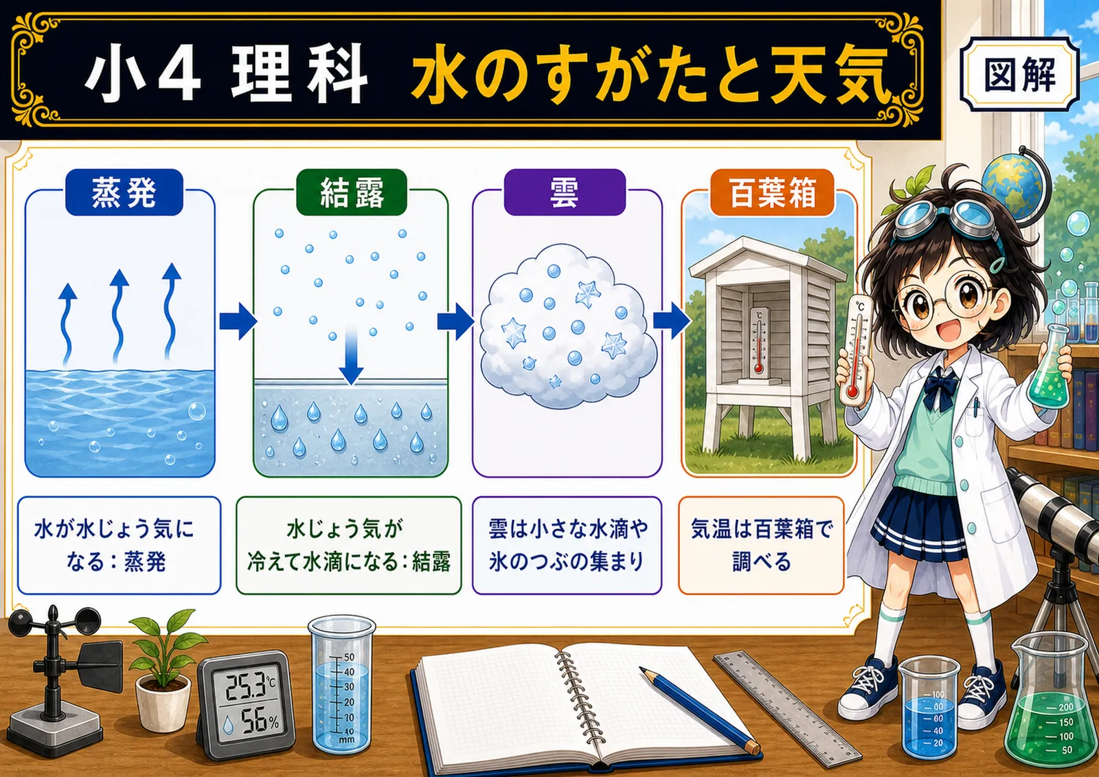 水のすがたと天気の図解