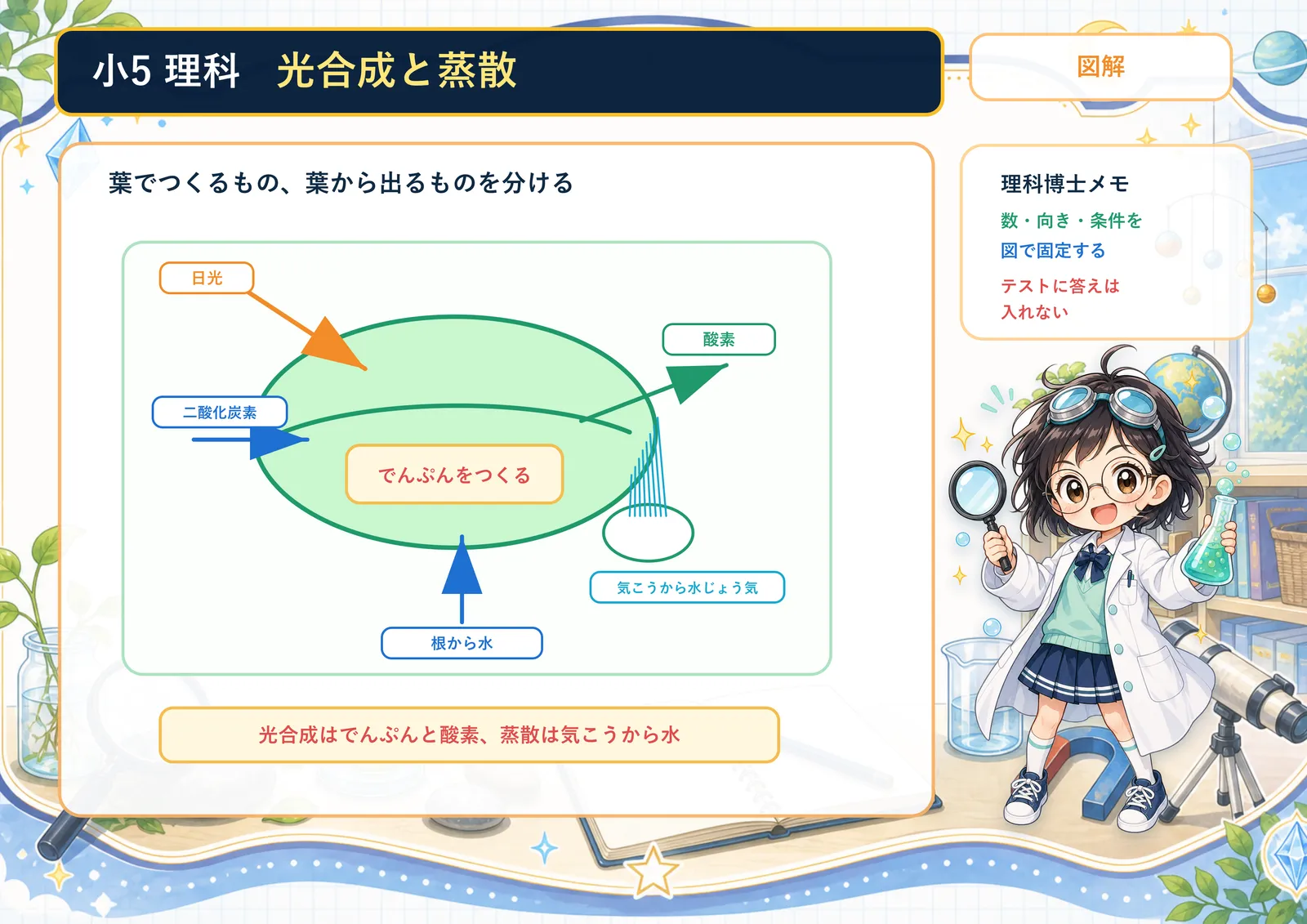 光合成と蒸散の図解