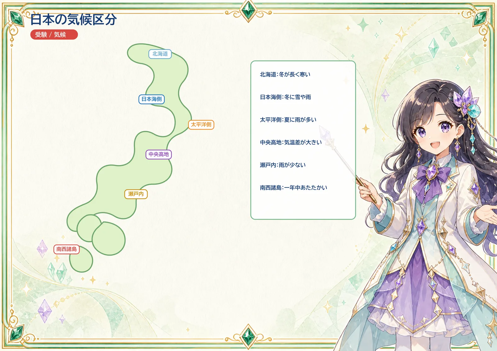 日本の気候区分の図解