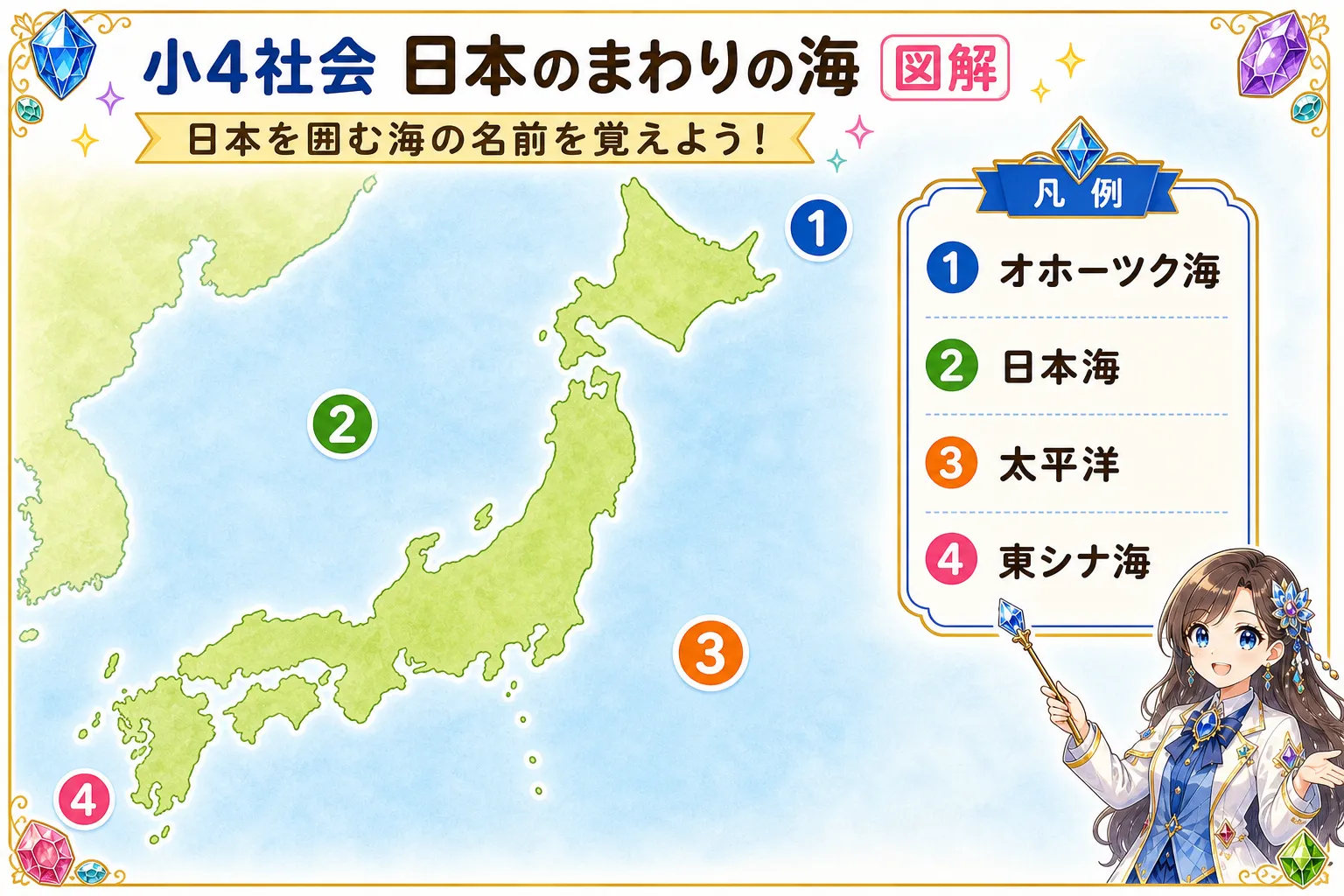 日本のまわりの海の図解