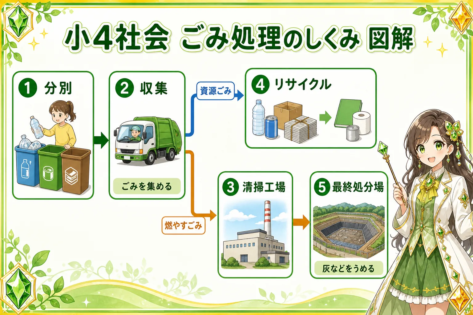 ごみ処理のしくみの図解