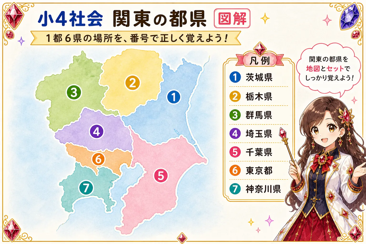 関東の都県の図解