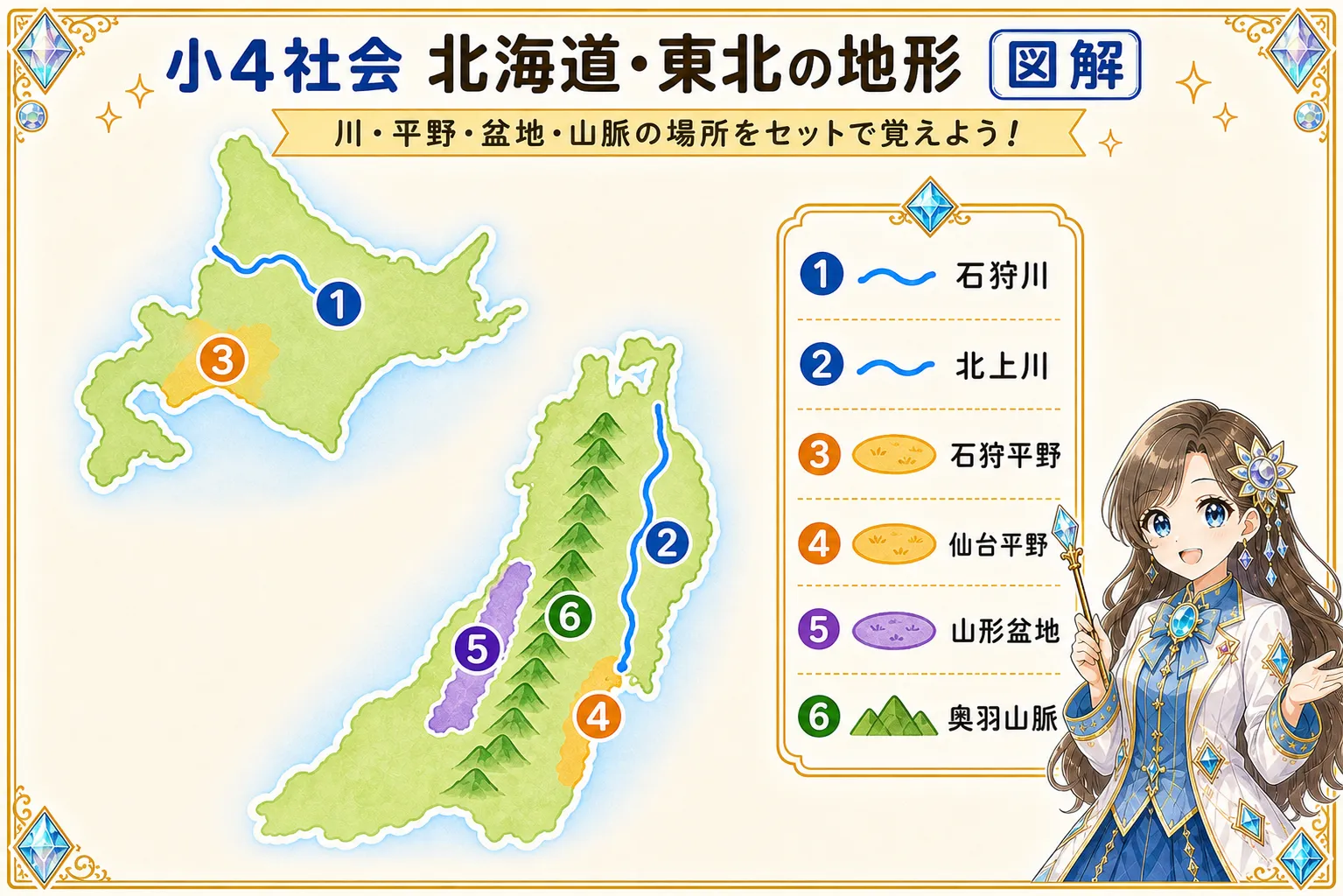 北海道・東北の地形の図解
